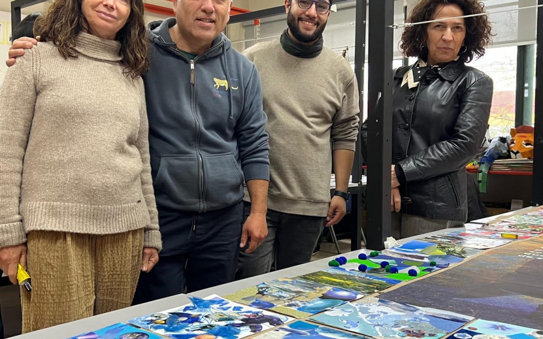 Arte y Creatividad en Acción en el Colegio Los Nogales: estudiantes crean un gran collage junto a Ximena Izquierdo